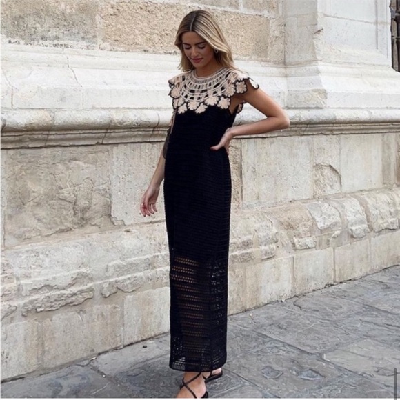 ZARA KNIT PETER PAN COLLAR DRESS - Picture 1 of 6